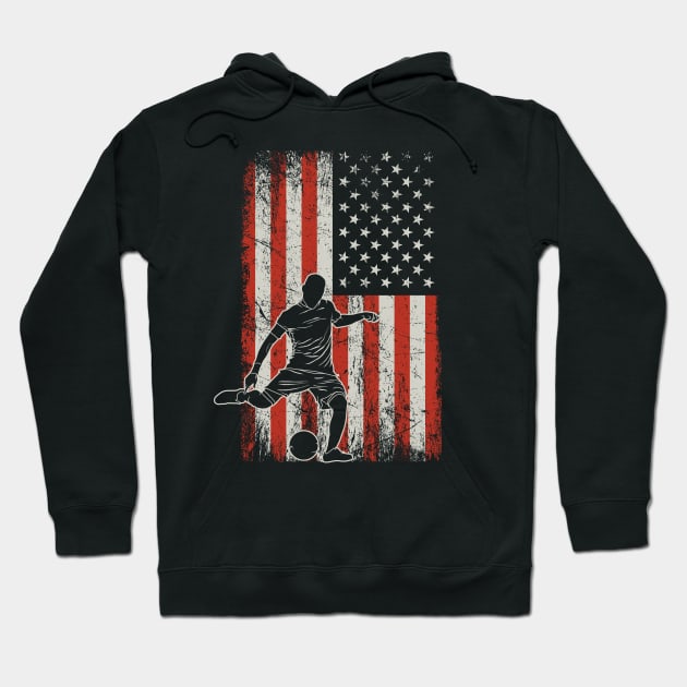 USA Flag Soccer Player Hoodie by ryanjaycruz